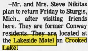 Lakeside Motel - July 1971 Article